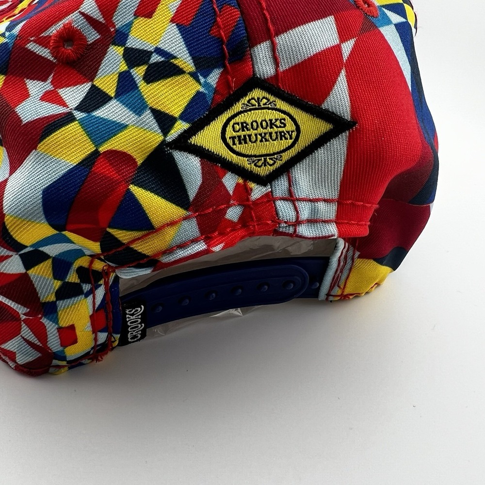 Crooks & Castles Colorful Geometric Snapback Hat All Over Print Adjustable Cap - Picture 4 of 11